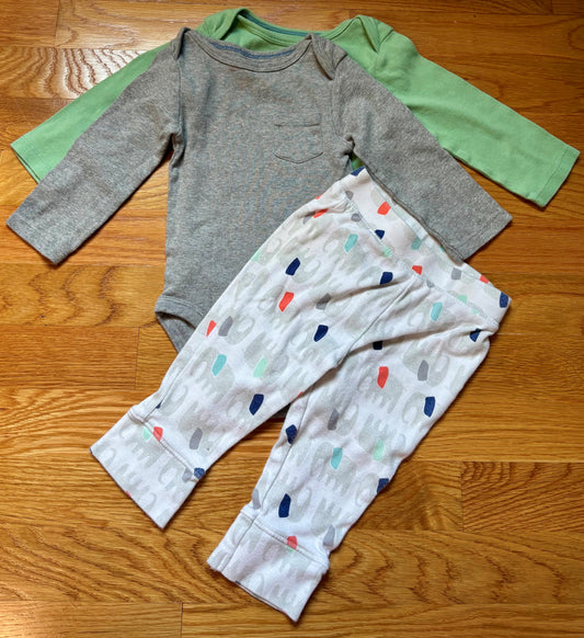#69 Cloud Island Onesies and Pant 6-9M