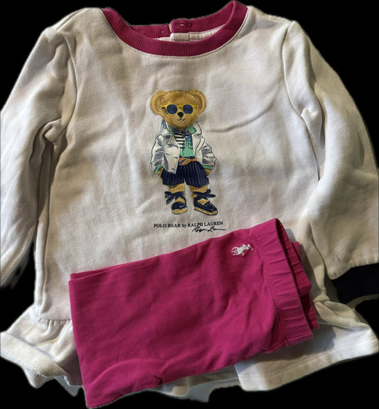 #20 Girls Ralph Lauren 2 piece outfit GUC size 18 months