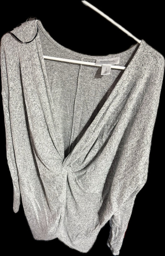 #20 Motherhood Maternity gray sweater size L GUC