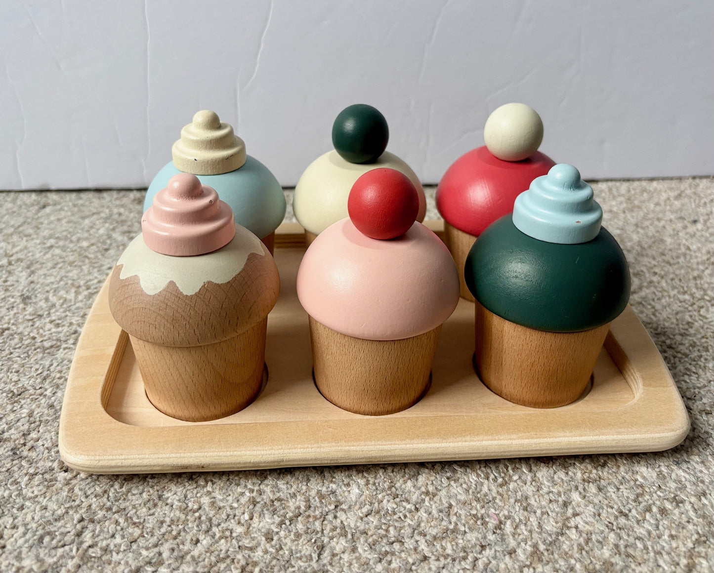 #43 Magnolia Hearth and Hand Wooden Cupcake Set