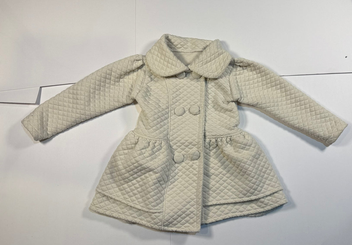 #141 Girls 3 Cream Dress Coat - Tags Cut Out