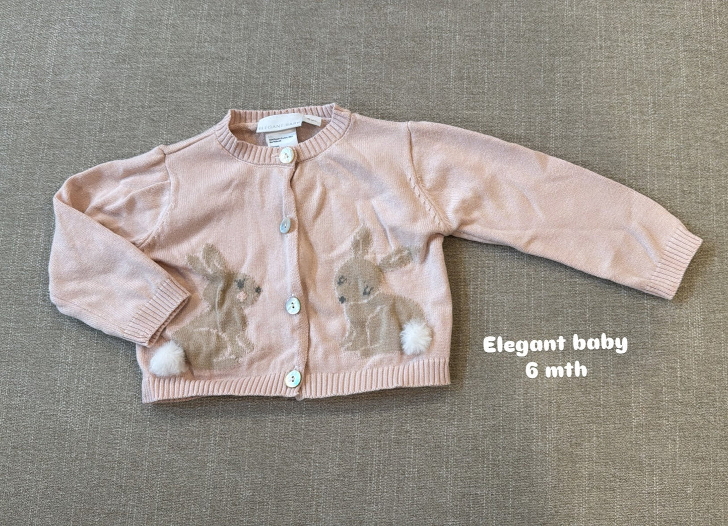 #145 Elegant baby bunny cardigan Girls 6 mth NWOT