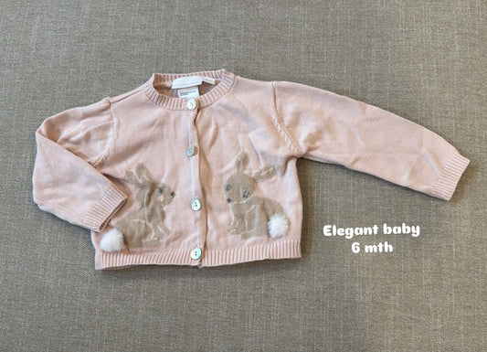 #145 Elegant baby bunny cardigan Girls 6 mth NWOT