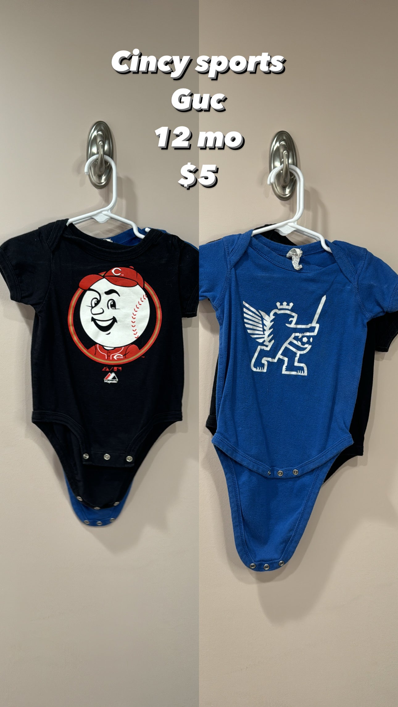 Cincy sports duo 12 mo onesie