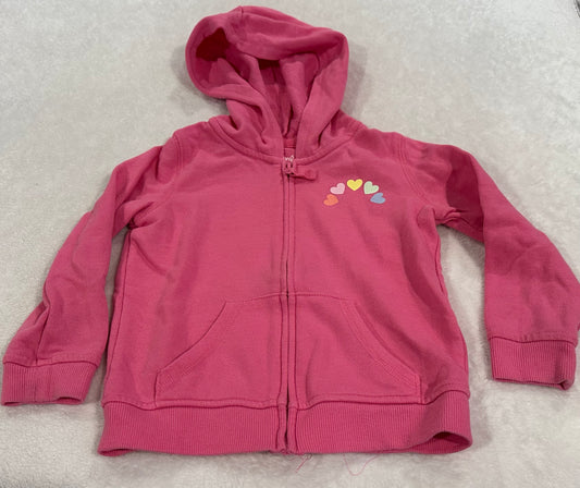 #75B Girls 3T Jumping Beans pink zip up hooded sweatshirt