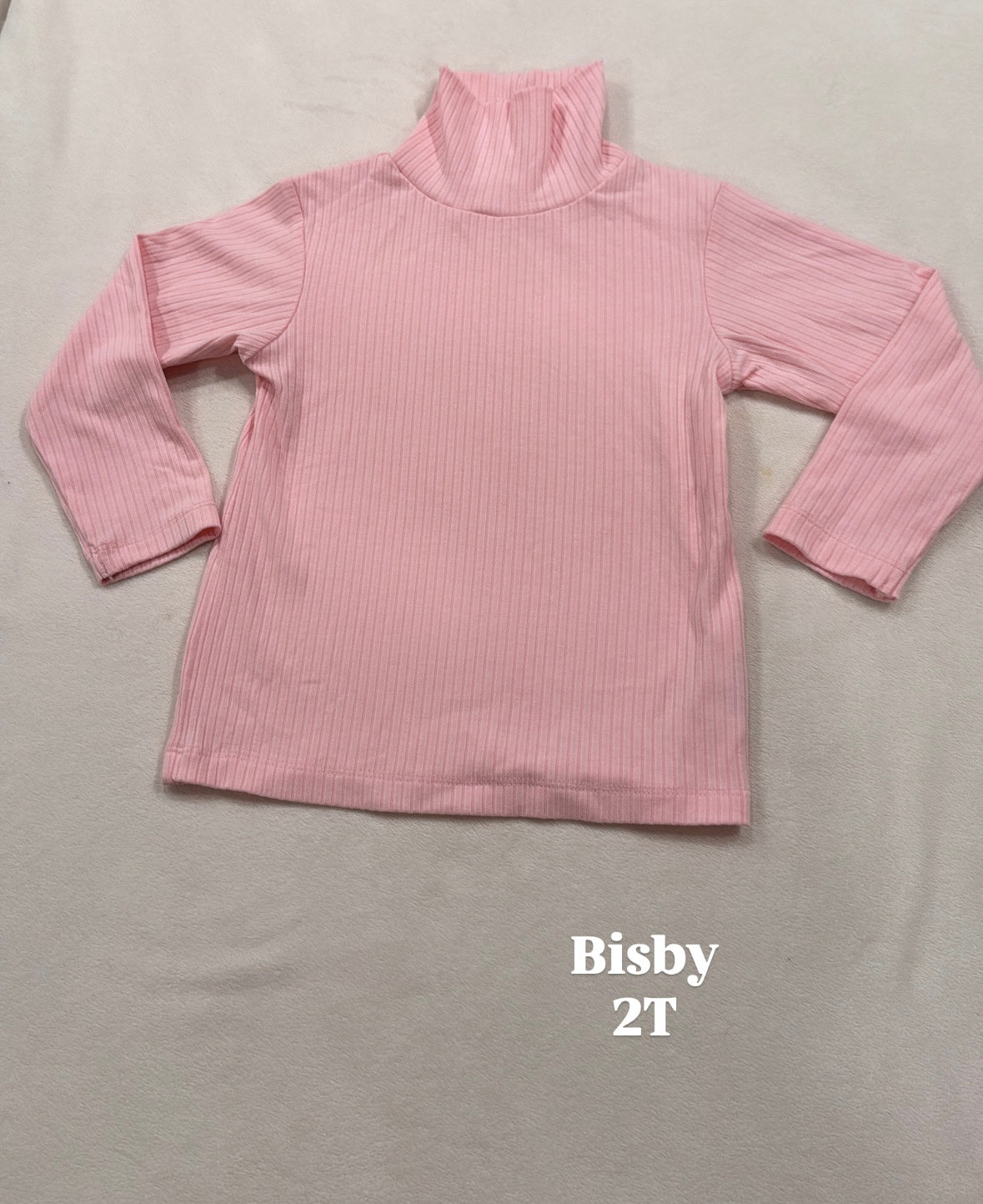 #145 BIsby pale pink turtleneck Girls 2T EUC