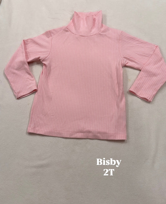 #145 BIsby pale pink turtleneck Girls 2T EUC