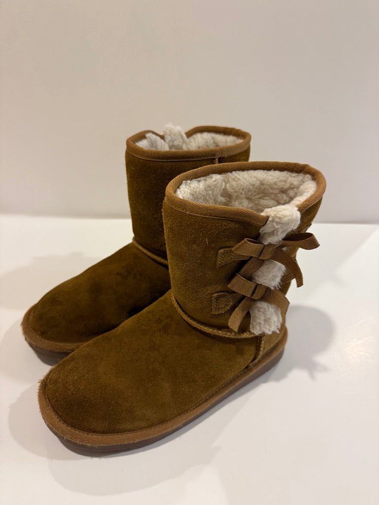 179 UGG Koolaburra Victoria short boot, brown leather, girls size 2