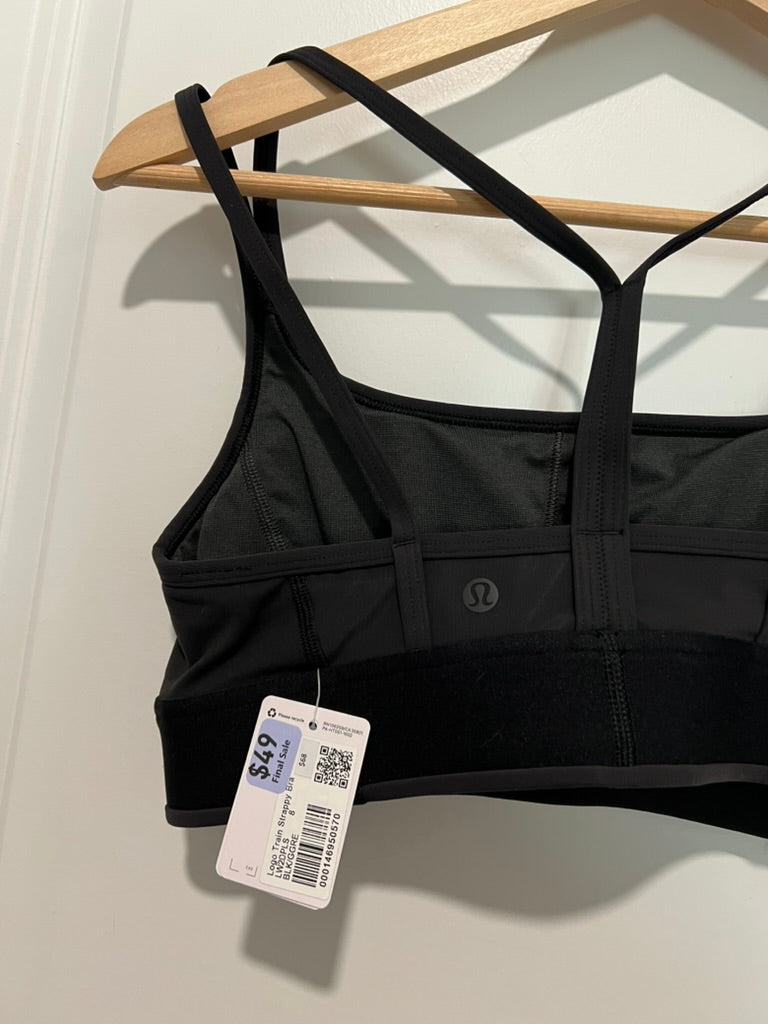 Seller #76 - Lululemon Logo Train Strappy Bra Black Size 8 NWT $68