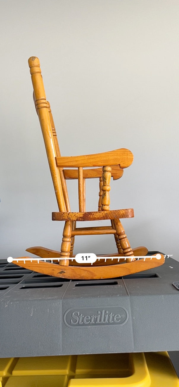 Seller #76 - Small Solid Wood Rocking Chair Dolls Woodwork Puppets Plush Toys