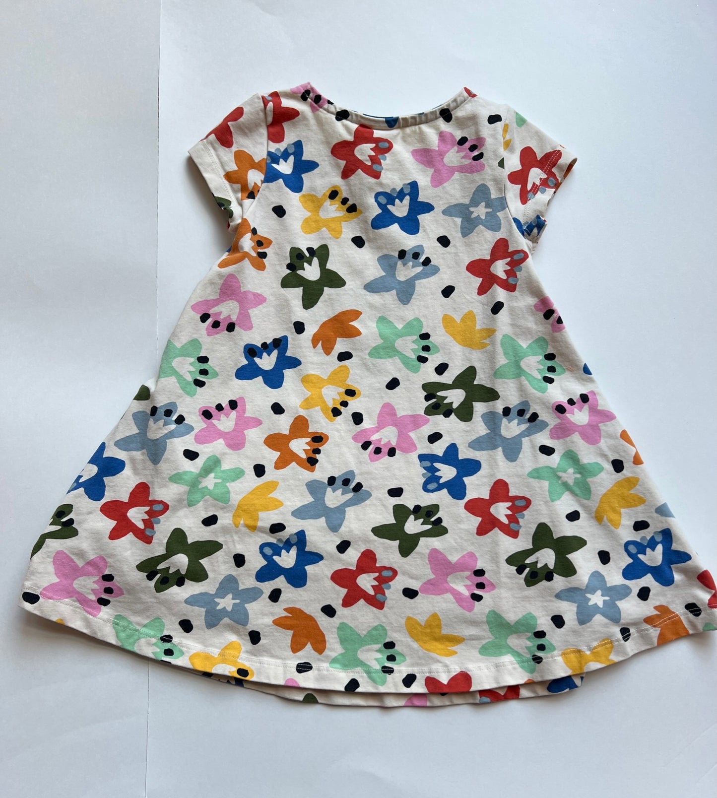 #77B Girls 90 (3T) Hanna Rainbow Flower Dress with Pockets