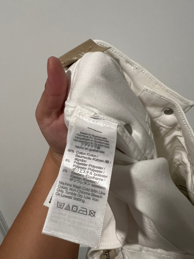 Seller #76 - Madewell Stovepipe High Rise Jeans - White - NWT - Size W 28