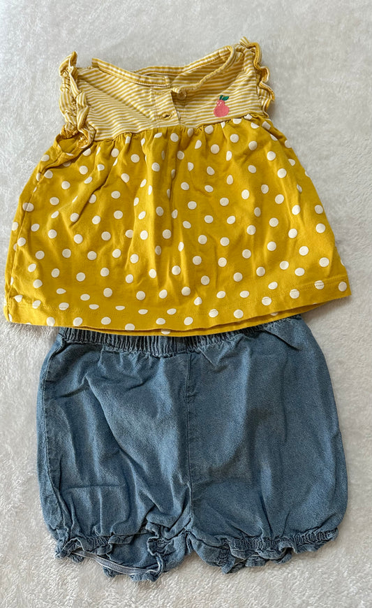 Girls 24 months Carters shorts outfit
