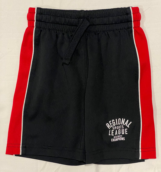 Children's Place Boys XS (4) Black and Red Athletic Shorts