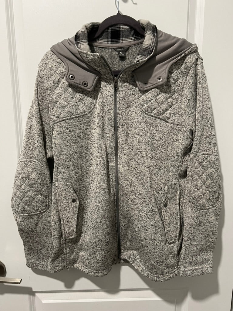Seller #76 - Eddie Bauer Radiator Fleece Cirrus Hoodie Jacket Women's Gray Size 2XL Plaid