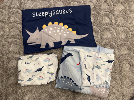 Crib/Toddler Bedding - Reversible Dinosaurs