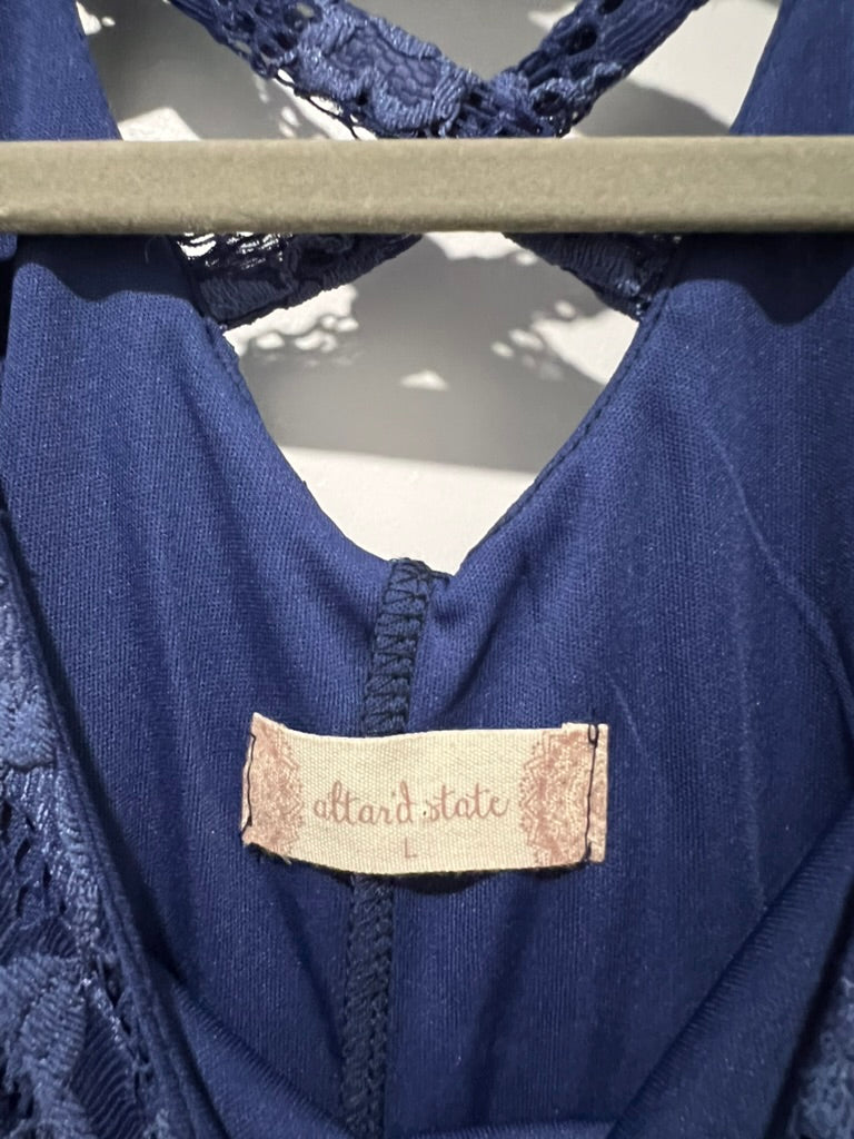 Seller #76 - Altar'd State Mini Dress - Lace - Blue - Size Large - NWT