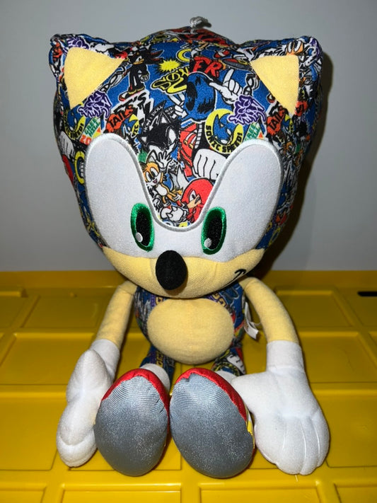 Seller #76 - Sonic The Hedgehog Plush Large 18" Toy Factory Sticker Bomb Sega Stuffed Animal