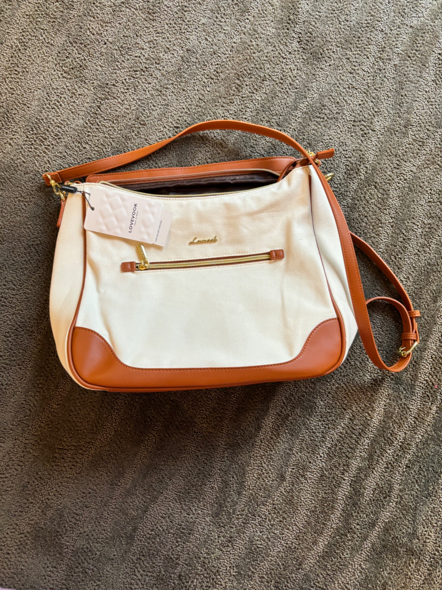 Canvas with leather detail purse NWT