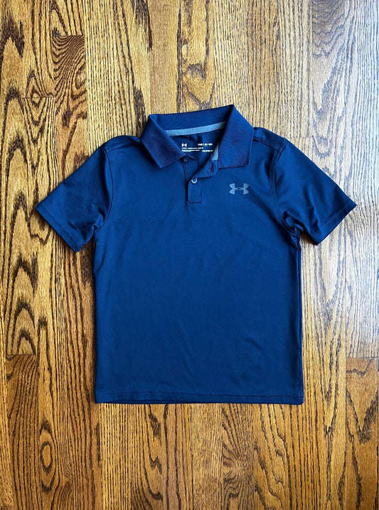 Seller #115 - Under Armour Boys Small Athletic Polo Shirt, Navy Blue, EUC