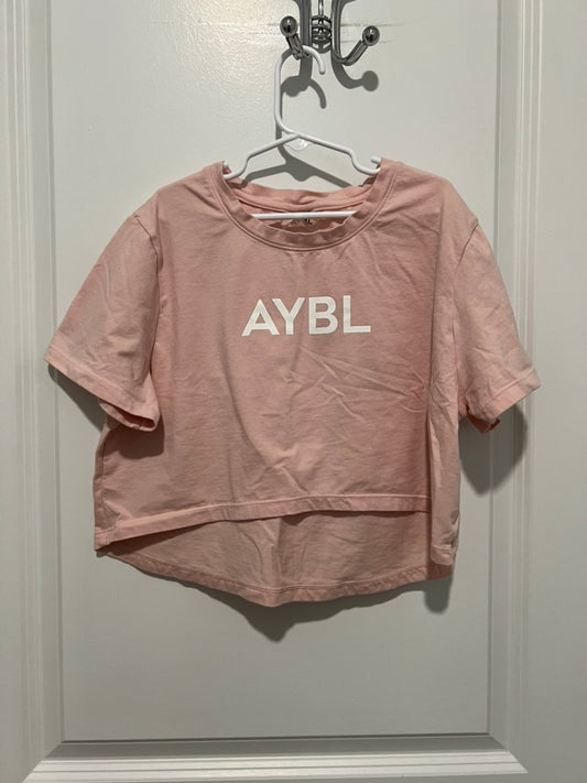 Seller #76 - AYBL Cropped Short Sleeve Shirt Pastel Pink Size Medium Women's Athletic Gym