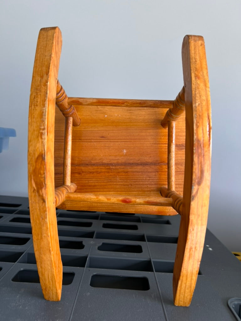 Seller #76 - Small Solid Wood Rocking Chair Dolls Woodwork Puppets Plush Toys
