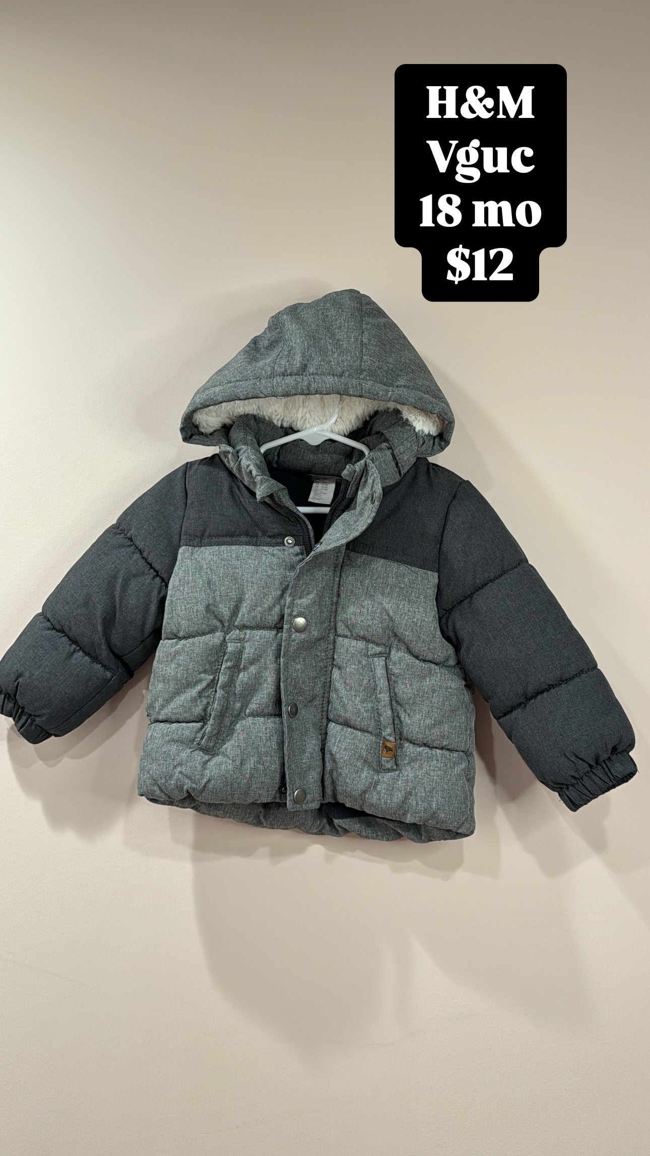 #90B H&M winter coat 18 mo