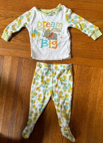 Seller 183 - Disney Dumbo PJs - 6-9 Months - GUC