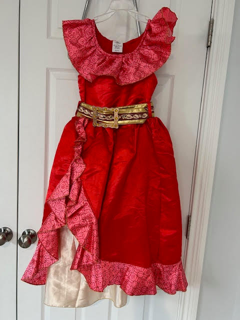 Disney Elena of Avalor Girls Dress Up Size 7 / 8 and Disney Magical Light Up Scepter Wand