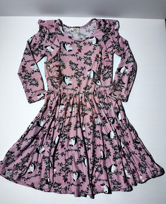#150 girls size 7 dot dot smile pink unicorn ruffle dress