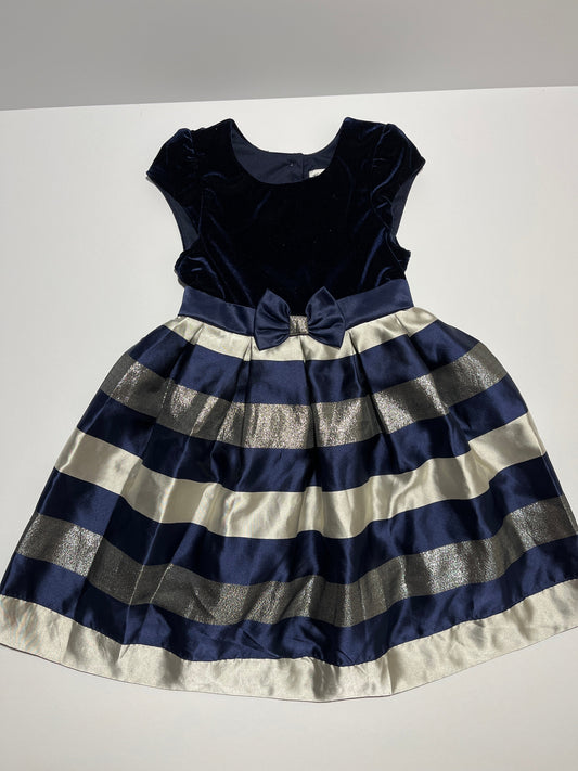 #150 REDUCED girls 5 Jona Michelle blue silver fancy dress