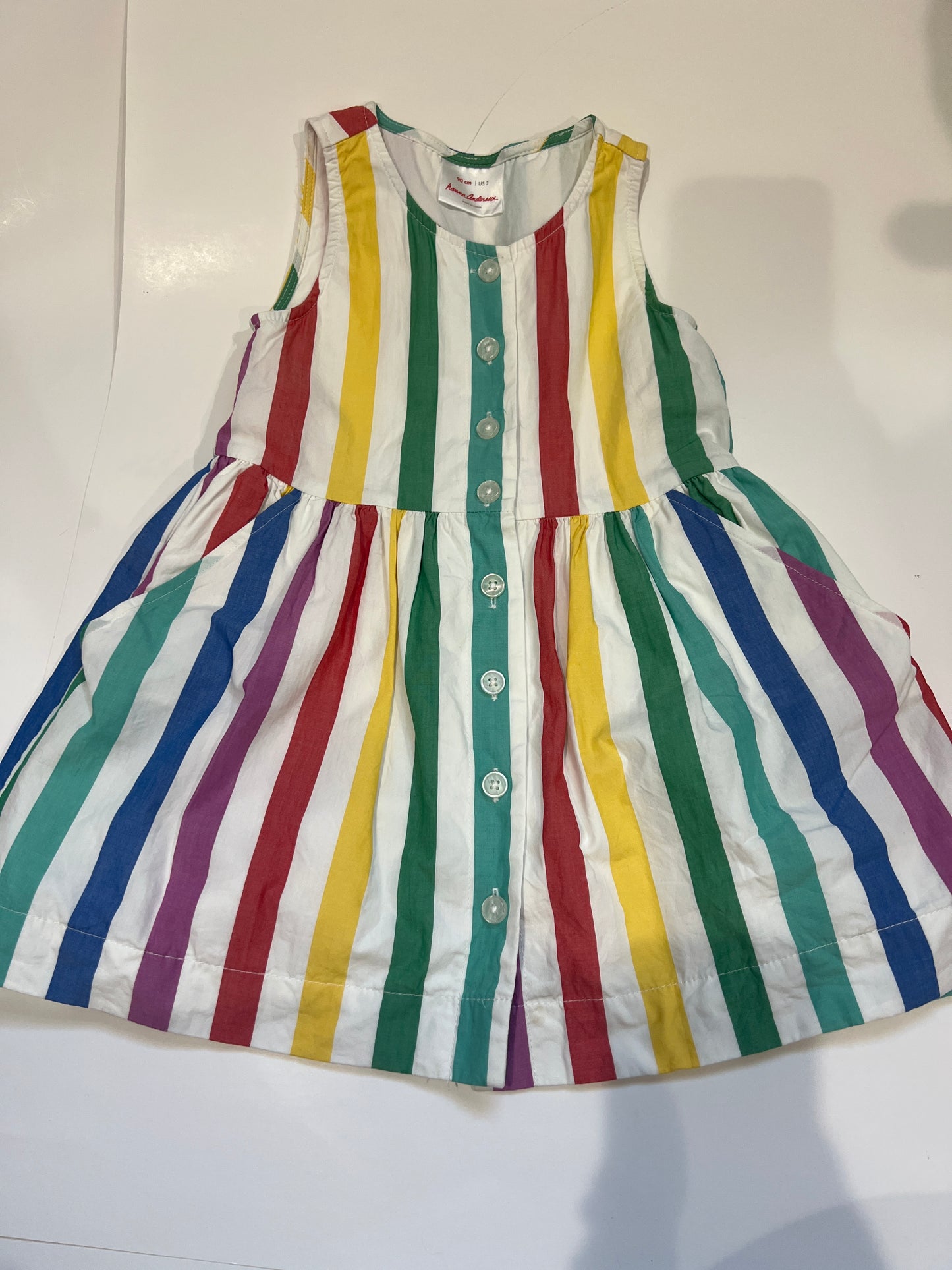 Hanna Andersson stripe dress with pockets - like new condition - seriously the cutest PPU 45230