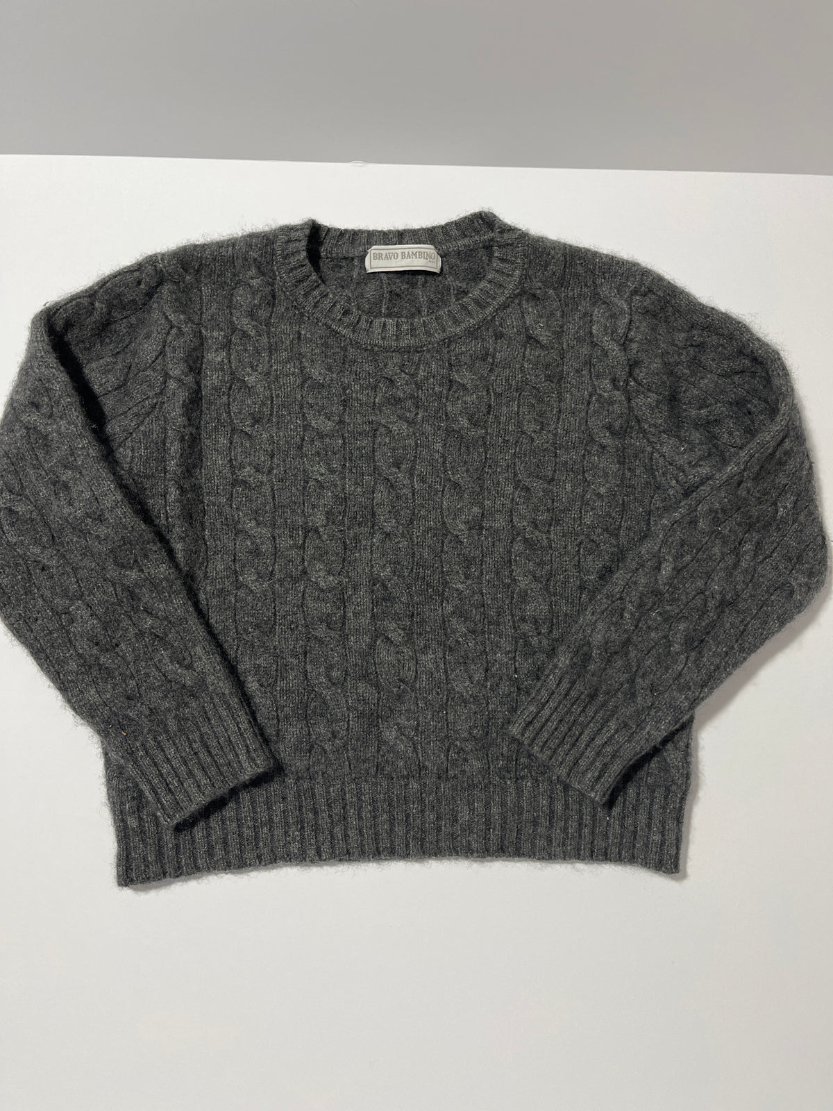 #150 boys 5 bravo bambino cashmere sweater grey