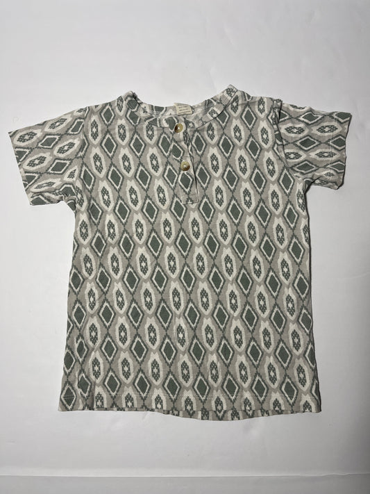 #150 REDUCED boys size 4t Kate Quinn bamboo shirt green argyle