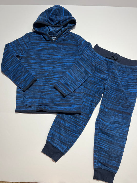 #150 boys 5 jumping beans active fleece blue black marled outfit
