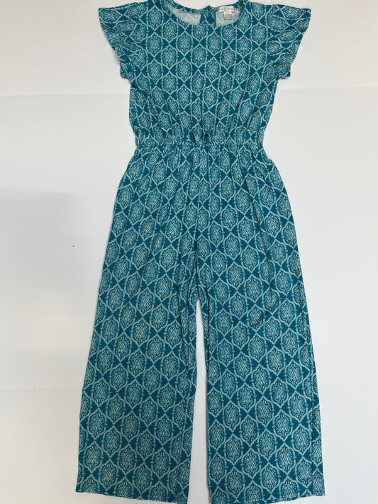 #150 girls 7/8 falls creek teal jumpsuit