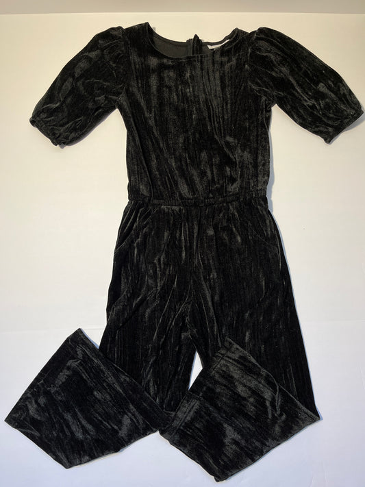 #150 girls 6/6x cat and jack black crushed velvet jumpsuit