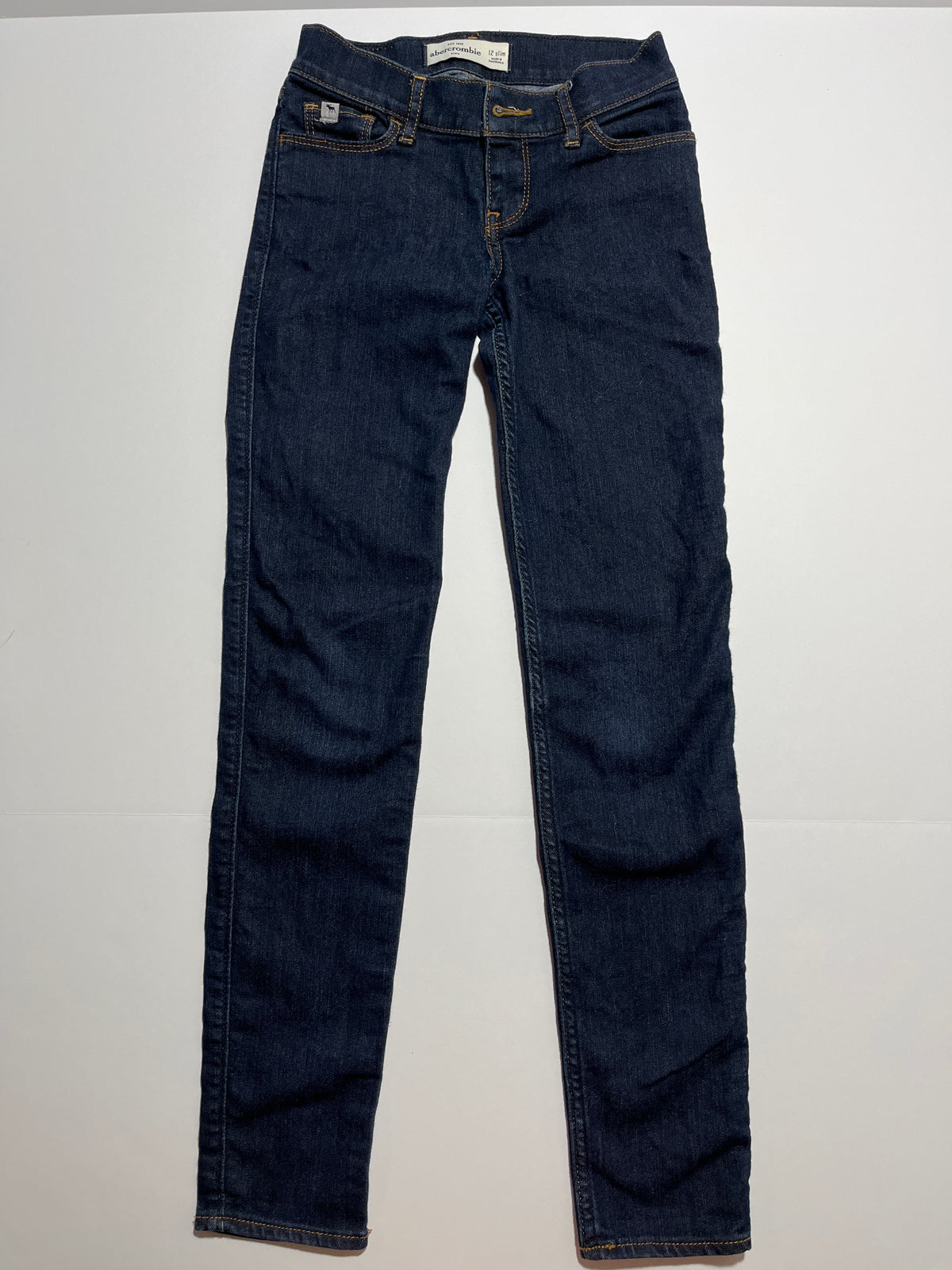 #150 girls 12 slim Abercrombie kids dark wash skinny jeans
