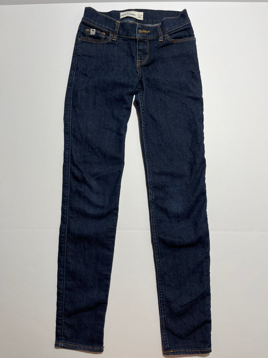 #150 girls 12 slim Abercrombie kids dark wash skinny jeans