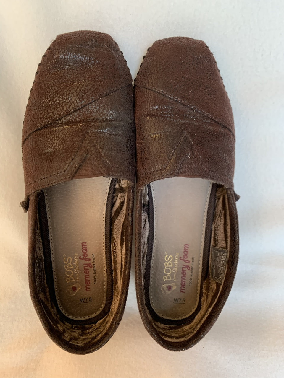 Size 7.5 Women’s BOBS by Skechers Brown Slip On Shoes