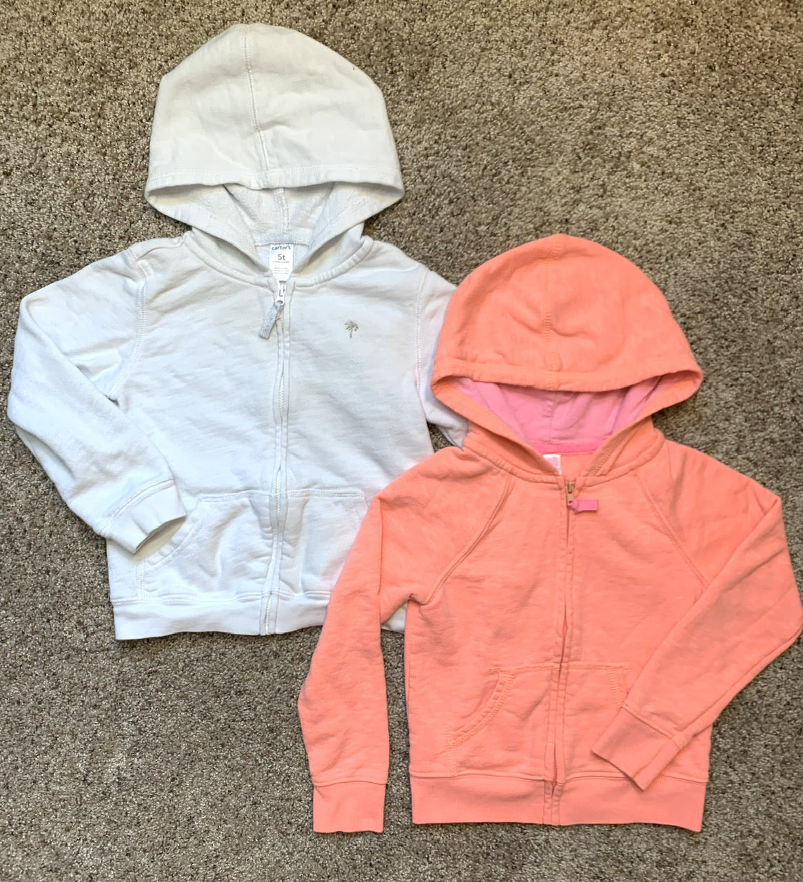 5T Bundle of 2 Hooded Sweatshirts - white and orange