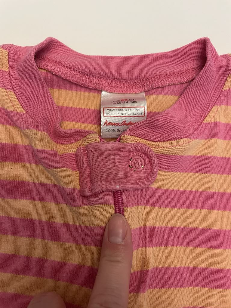 #75 - Girls 18-24M HA Zip Sleeper Pink/Orange Stripes