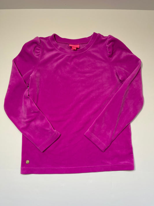 #150 reduced  Girls size 8/10 Lilly Pulitzer magenta velour shirt