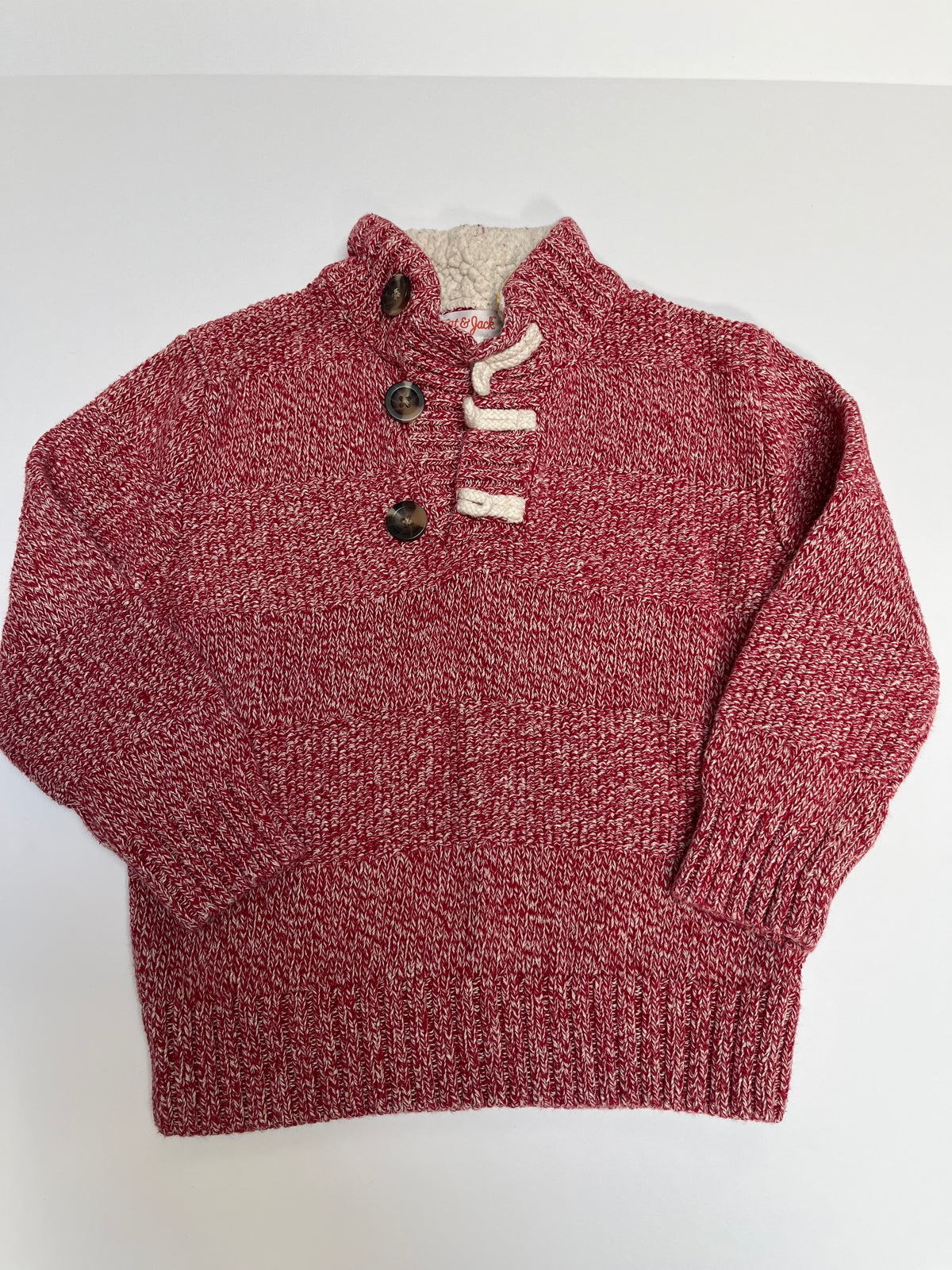 #150 boys 4t cat and jack red marled sweater