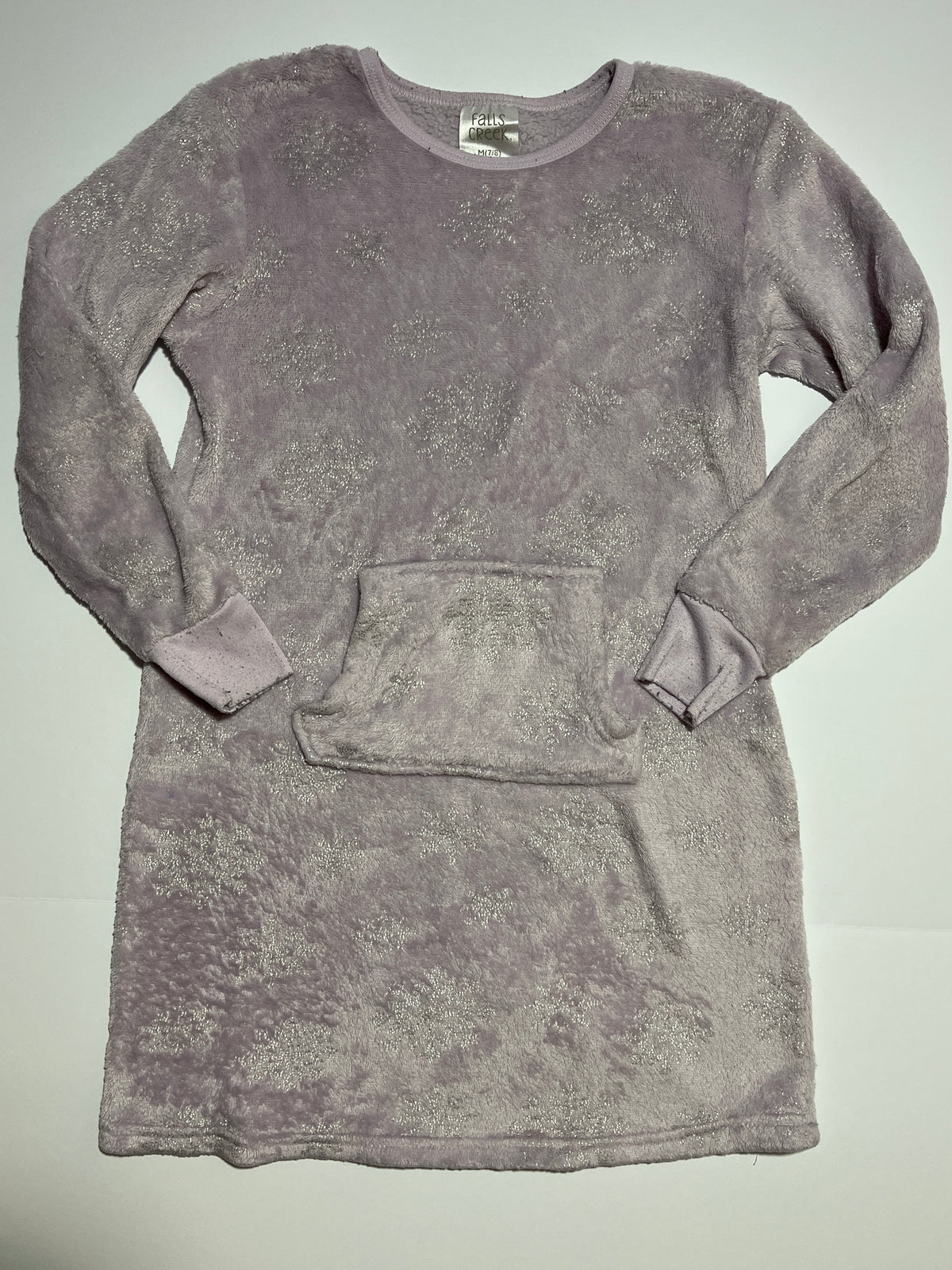 #150 girls falls creek 7/8 plush fleece nightgown purple