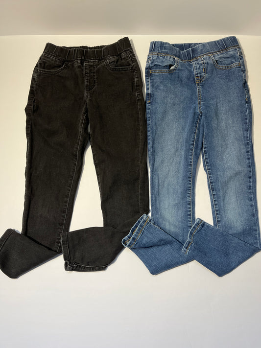#150 girls cat and jack 8 SLIM jeggings black and blue