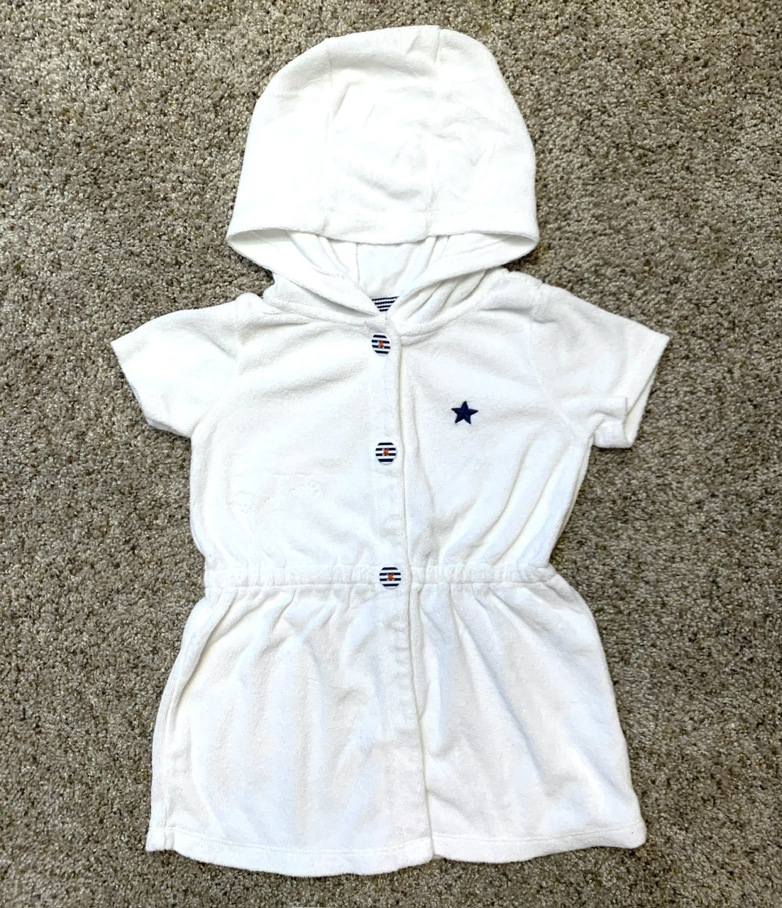 24 month Carter’s white hooded swim cover up