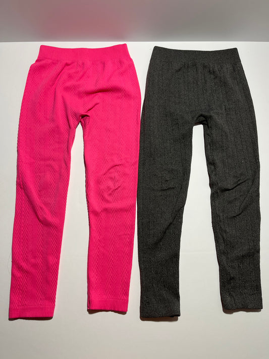 #150 one step up girls 7/10 sweater leggings pink grey