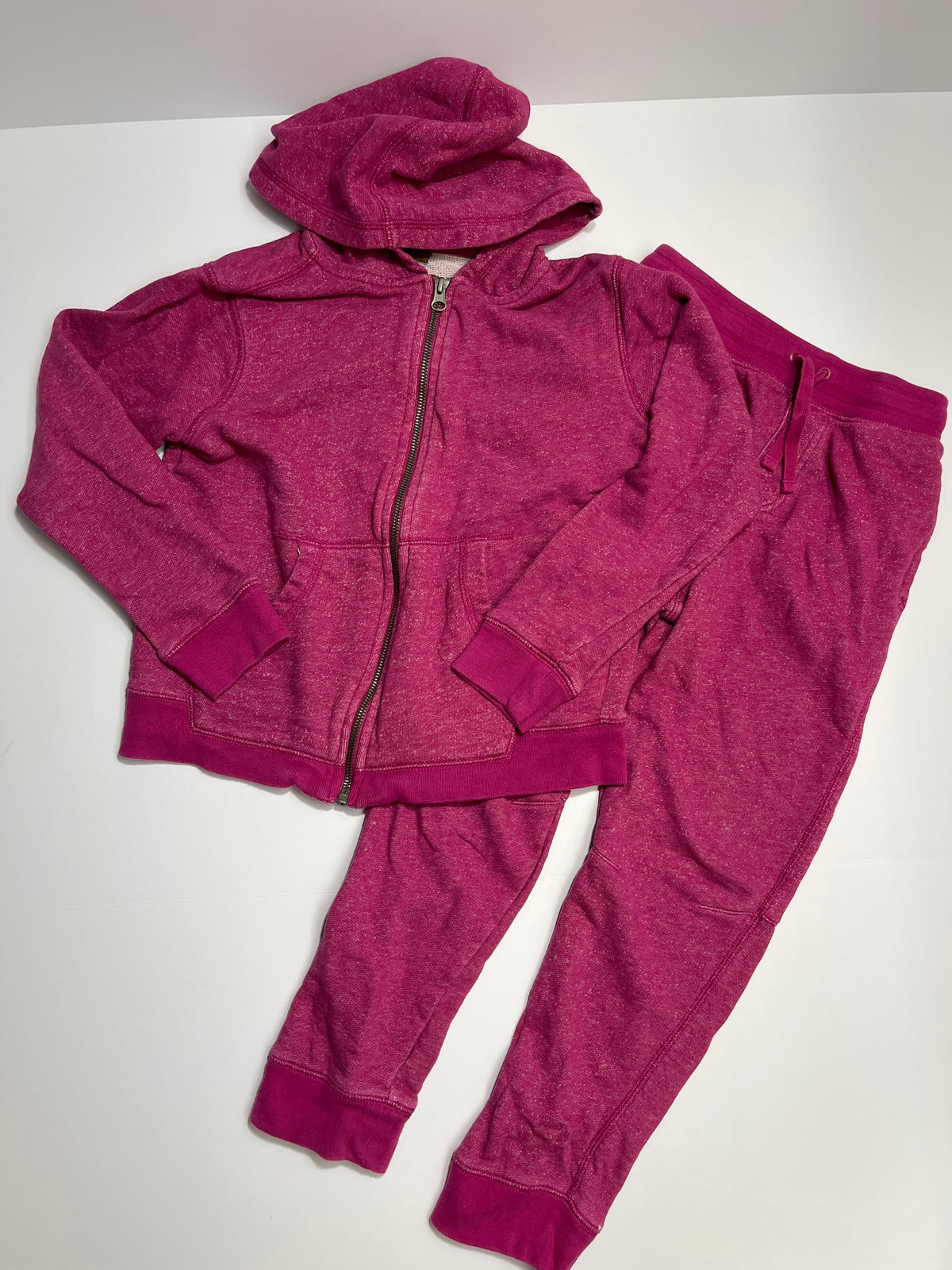 #150 girls tea collection size 7 pink purple French terry outfit