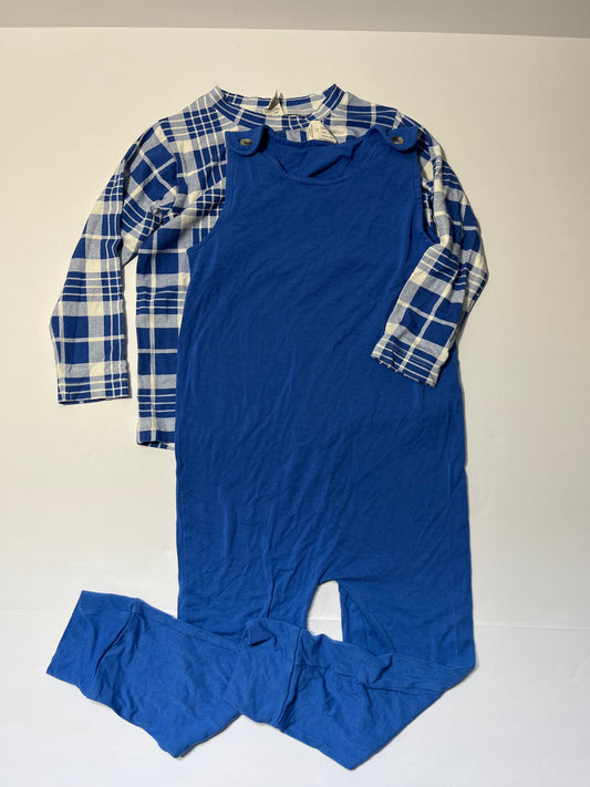 #150 Kate Quinn 3t overalls and long sleeve blue plaid
